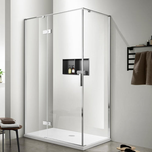 Stainless Steel Wall Inserted Double Shelves Storage