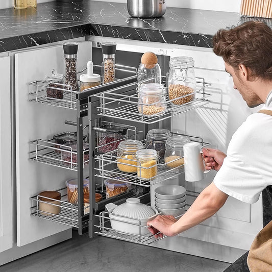 Tier Corner Pull Out Organizer 4 Shelf Kitchen Cabinet Organizer