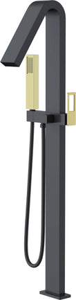 Grifo De Bañera Exenta  Suecia Negro Oro Brillo