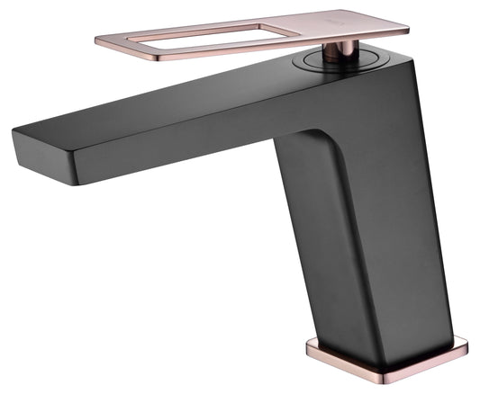 Monomando Lavabo Suecia Negro Oro Rosa