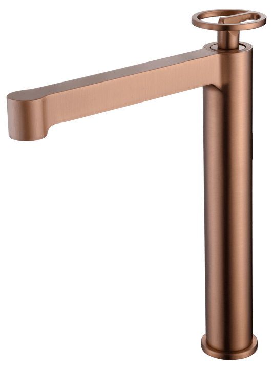 Monomando Lavabo Alto Olimpo Oro Rosa Cepillado