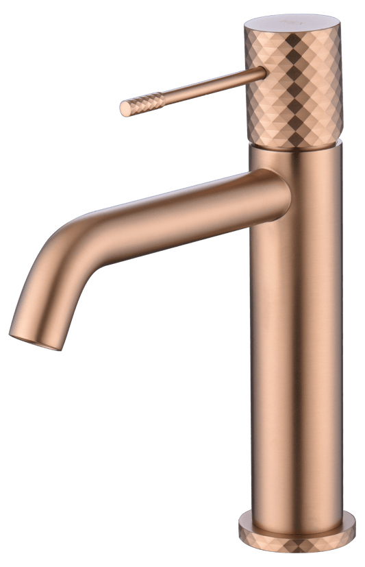 Monomando Lavabo Génova Oro Rosa Cepillado