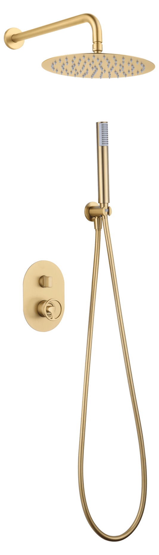 Conjunto Ducha Monomando Empotrado Olimpo Oro Cepillado