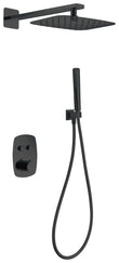 Conjunto De Ducha Empotrado Termostático  Hidra Negro Mate