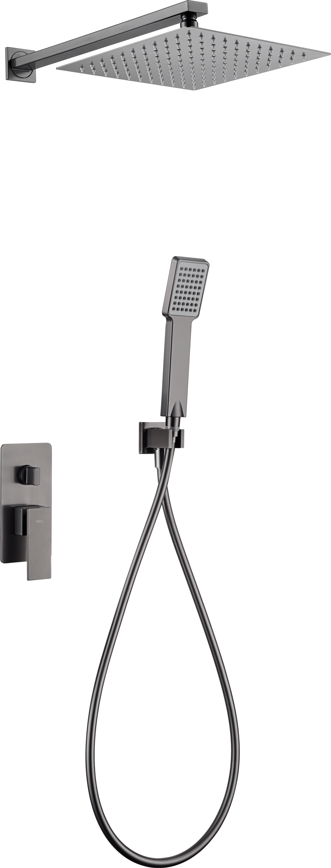 Conjunto Ducha Monomando Empotrado Pisa Black Gun Metal