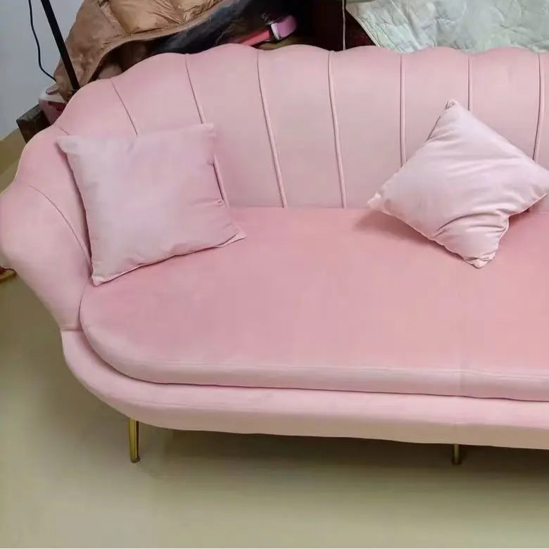 Conjunto de sofá nórdico moderno de terciopelo para salones de belleza
