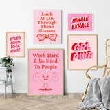 Cuadros De Pared Rosa Con Mensajes Inspiradores, Decoración