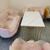 Conjunto de sofá nórdico moderno de terciopelo para salones de belleza