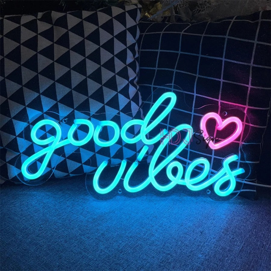 Good Vibes Letreros de Neón Multicolor