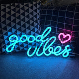 Good Vibes Letreros de Neón Multicolor