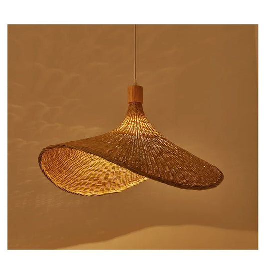 Lámpara colgante de bambú para techo de madera