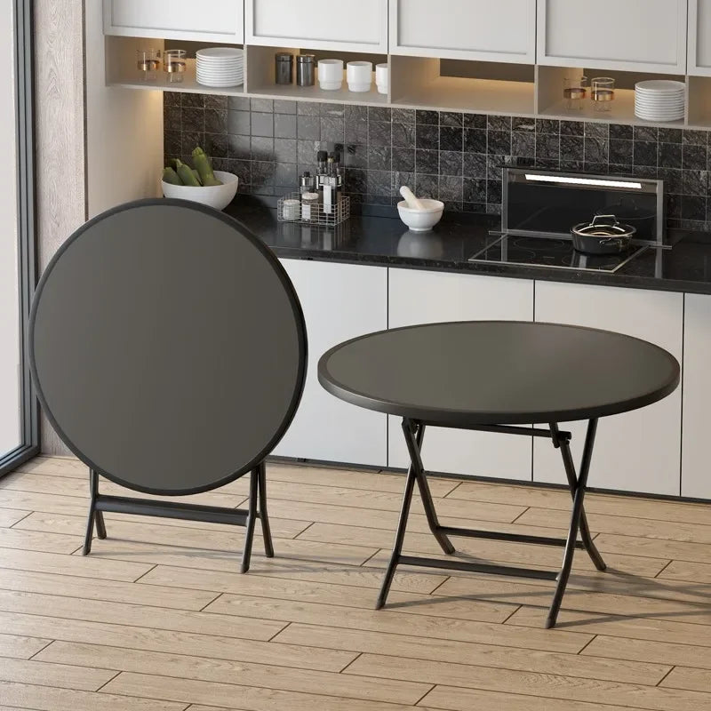 Mesa plegable cuadrada y redonda de vidrio templado para exteriores