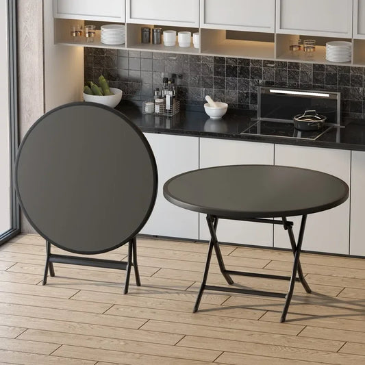 Mesa plegable cuadrada y redonda de vidrio templado para exteriores