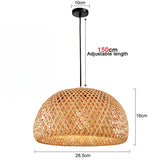 Lámpara colgante de bambú con forma de araña, lámpara colgante de madera para techo.