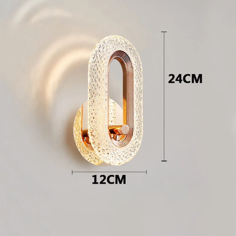Lámpara de pared nórdica de lujo para dormitorio, lámpara de noche