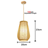 Lámpara colgante de bambú con forma de araña, lámpara colgante de madera para techo.