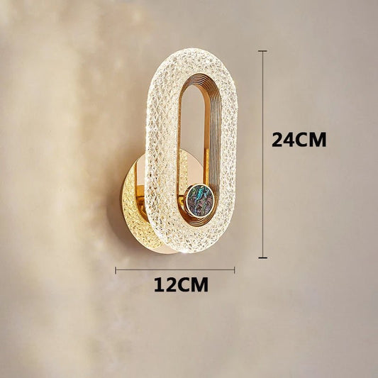 Lámpara de pared nórdica de lujo para dormitorio, lámpara de noche