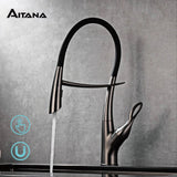 Grifo magnético para fregadero con interruptor táctil, control dual de agua fría y caliente