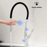 Grifo magnético para fregadero con interruptor táctil, control dual de agua fría y caliente