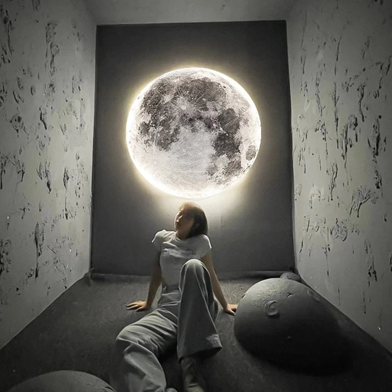 Iluminación interior decorativa de la lámpara de luna de pared LED moderna