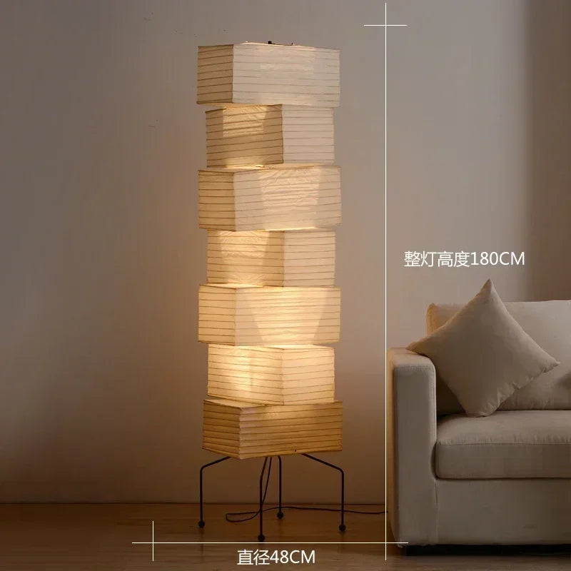 Lámpara de pie de esquina con soporte de papel LED