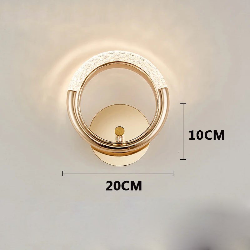 Lámpara de pared nórdica de lujo para dormitorio, lámpara de noche