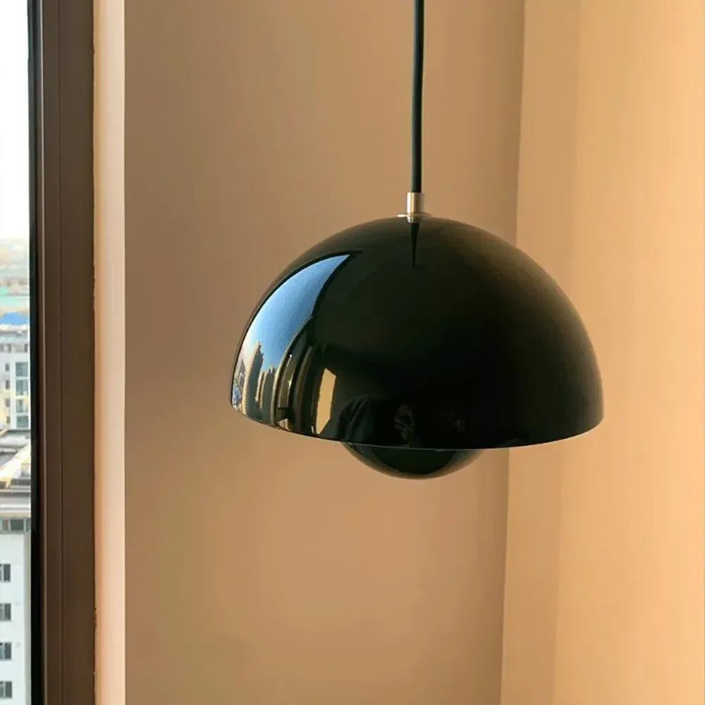 Lámpara colgante semicircular con diseño de flores nórdicas