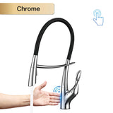 Grifo magnético para fregadero con interruptor táctil, control dual de agua fría y caliente