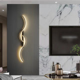 Lámpara de pared LED moderna, minimalista, para dormitorio, mesita de noche, tira larga, para sala de estar, iluminación interior del hogar