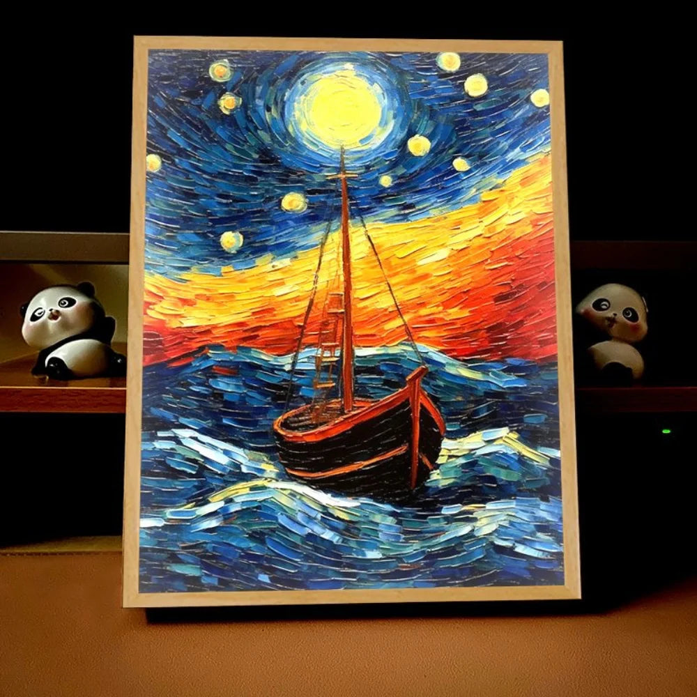 Arte de pintura con luz LED de carga inalámbrica USB