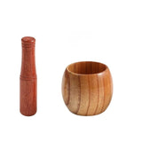 Molinillo de ajo manual de tarro de madera triturador de ajo