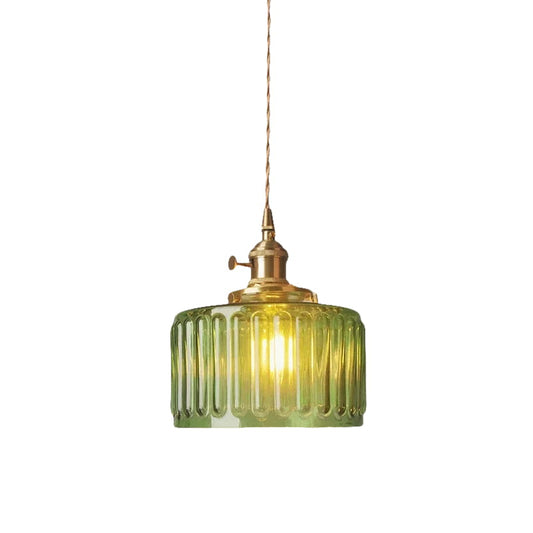 Lámpara colgante moderna de cristal con interruptor LED