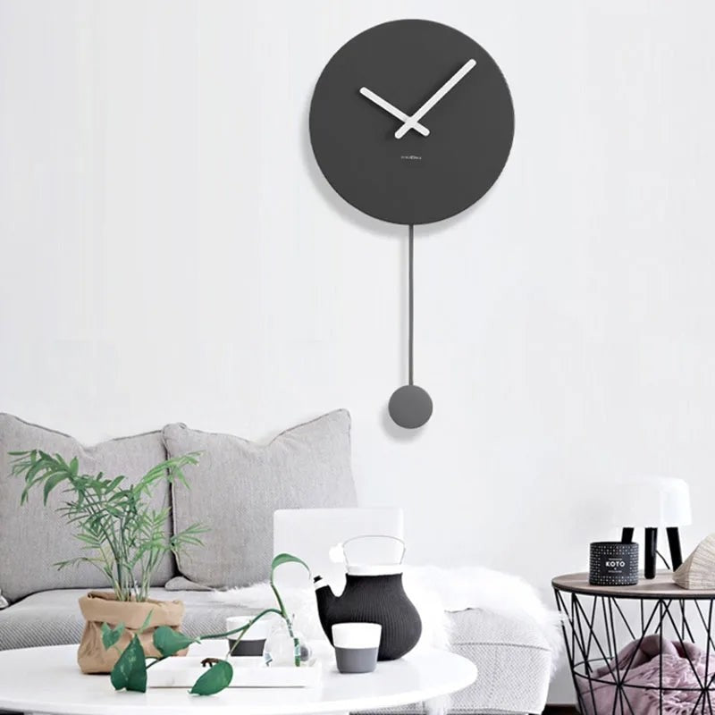 Reloj de Pared con Péndulo Estilo Nórdico Minimalista