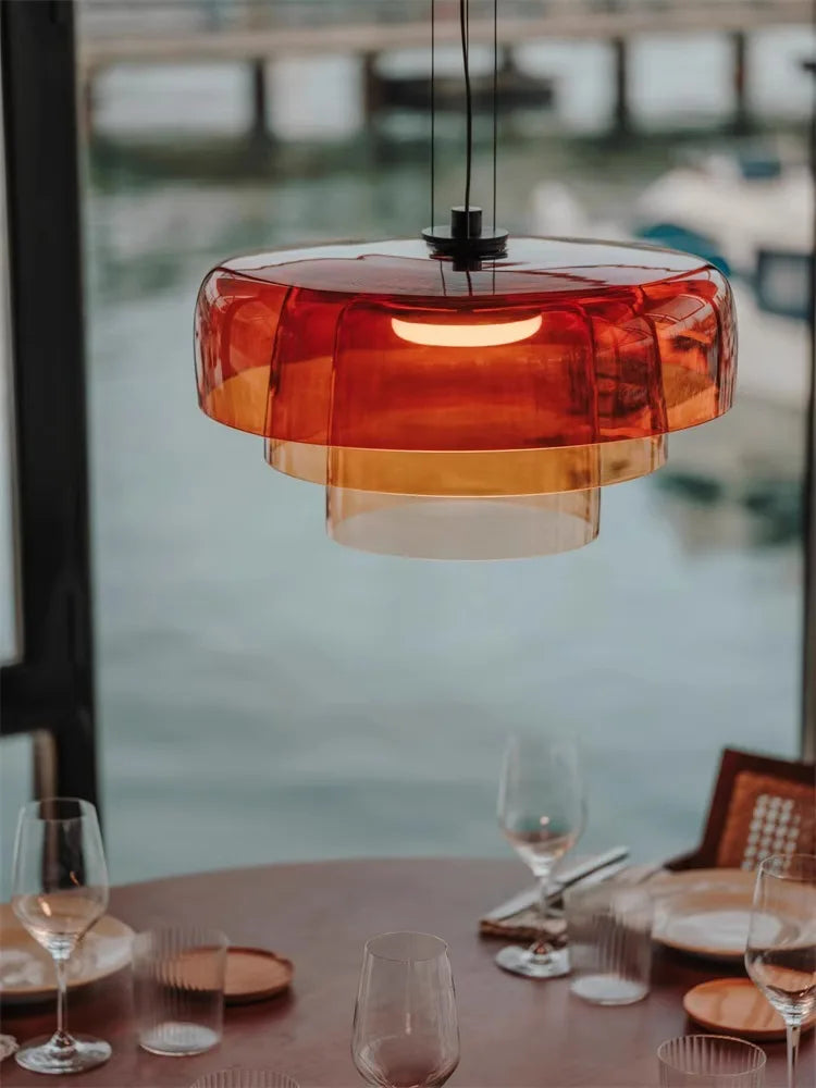 Lámparas colgantes de techo LED de cristal nórdico
