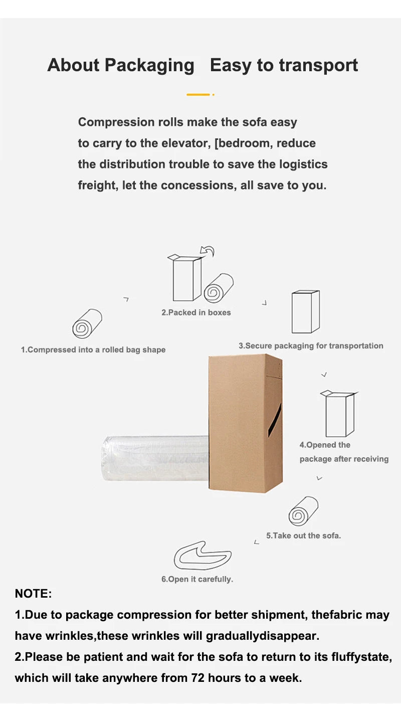 Sofá cama modular de pana de estilo moderno y sencillo para sala de estar con bloques de tofu y combinación de compresión para dormitorio.