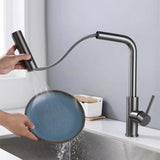 Grifo extraíble para lavabo con sensor de cascada y 3 modos