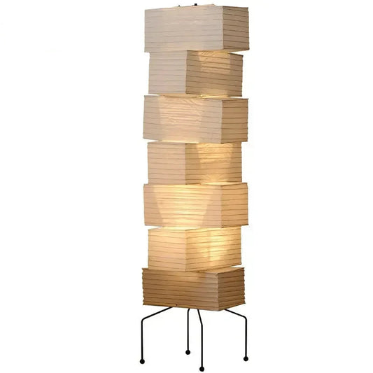 Lámpara de pie de esquina con soporte de papel LED