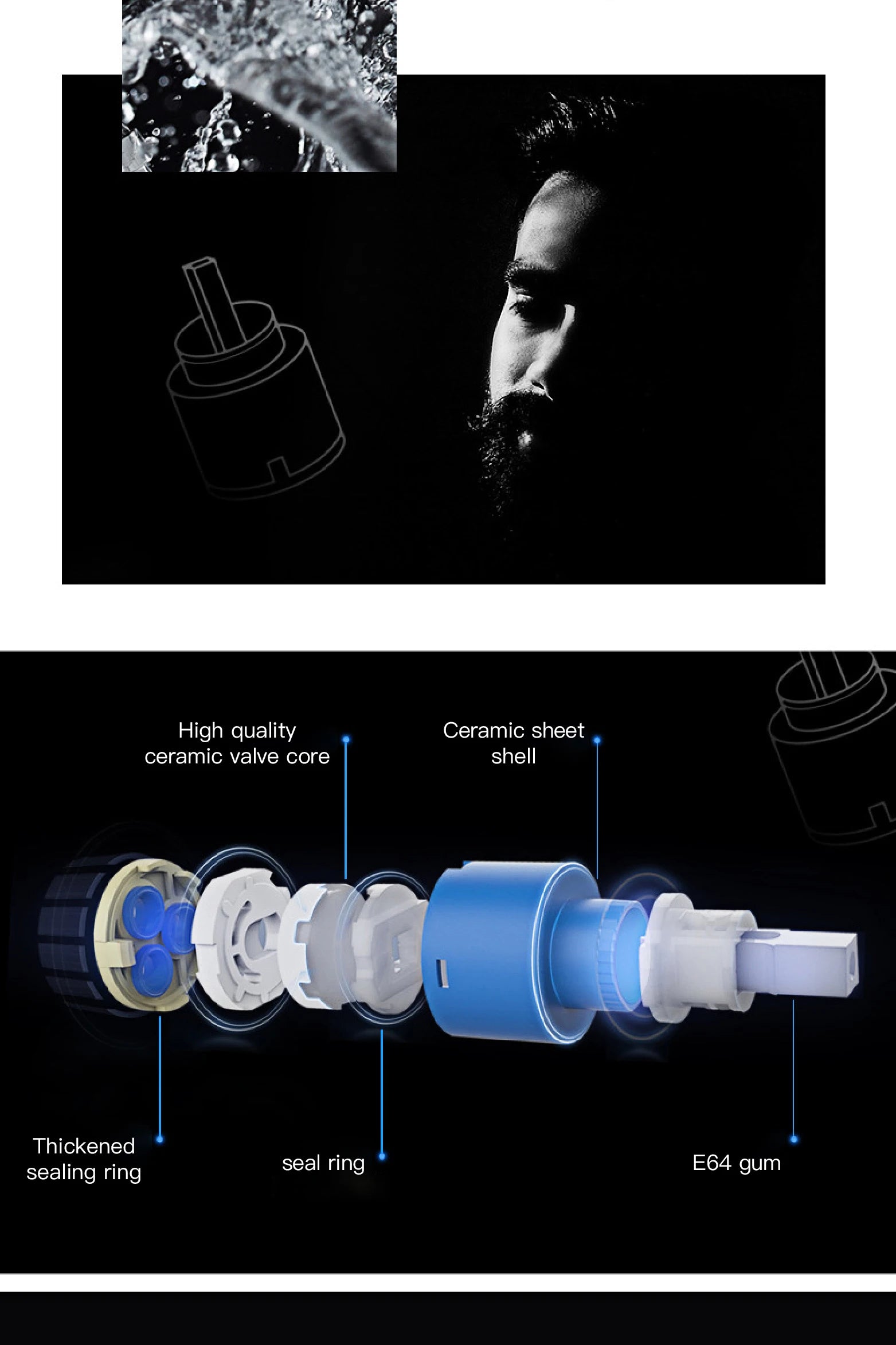 Grifo magnético para fregadero con interruptor táctil, control dual de agua fría y caliente