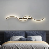 Lámpara de pared LED moderna, minimalista, para dormitorio, mesita de noche, tira larga, para sala de estar, iluminación interior del hogar