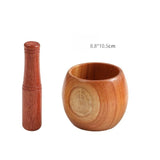 Molinillo de ajo manual de tarro de madera triturador de ajo