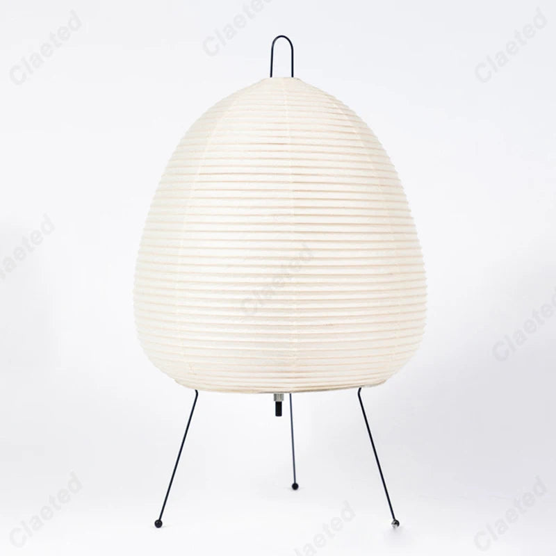 Lámpara de mesa japonesa ovalada de papel