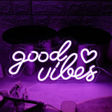 Good Vibes Letreros de Neón Multicolor