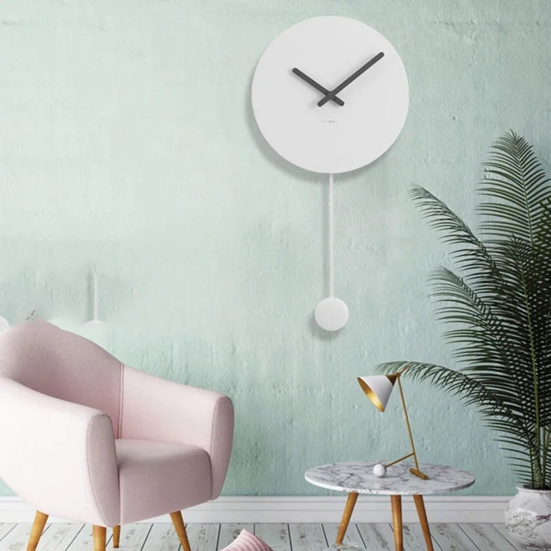 Reloj de Pared con Péndulo Estilo Nórdico Minimalista