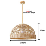 Lámpara colgante de bambú con forma de araña, lámpara colgante de madera para techo.