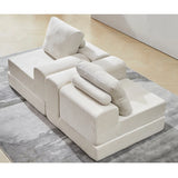 Sofá cama modular de pana de estilo moderno y sencillo para sala de estar con bloques de tofu y combinación de compresión para dormitorio.