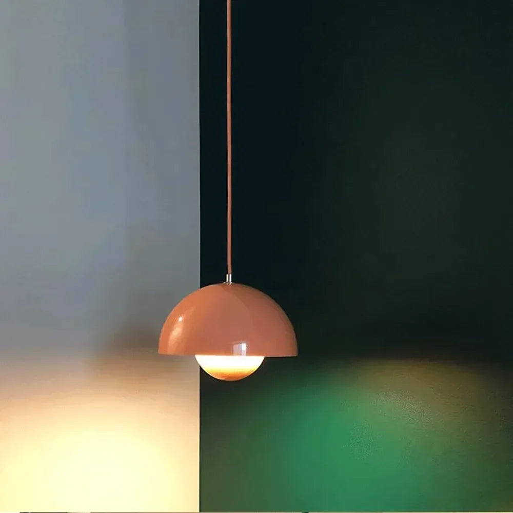 Lámpara colgante semicircular con diseño de flores nórdicas