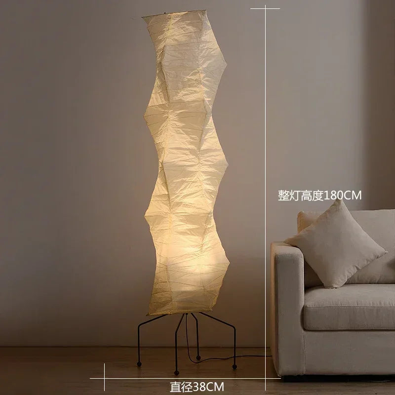 Lámpara de pie de esquina con soporte de papel LED