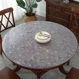 Mantel redondo transparente de PVC impermeable