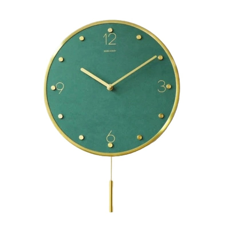 Reloj de pared Clásico Metálico Nórdico Vintage Metal Péndulo
