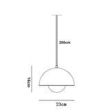 Lámpara colgante semicircular con diseño de flores nórdicas